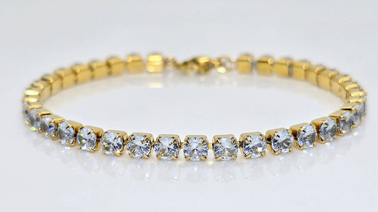 Elegant Guldlänk med zirkonia ädelstenar